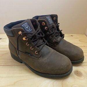 Skechers Black and Brown Slip-Resistant Steel Toe Work Shoe